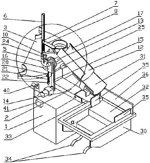 Paper cup collecting and piling system on cup handle paper cup shaping machine