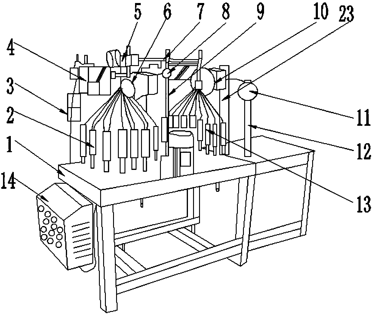 Electric wire braiding machine