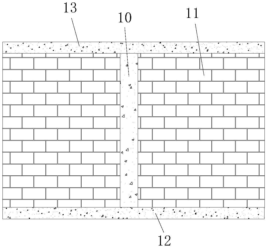 Construction method of wall-filling structural column