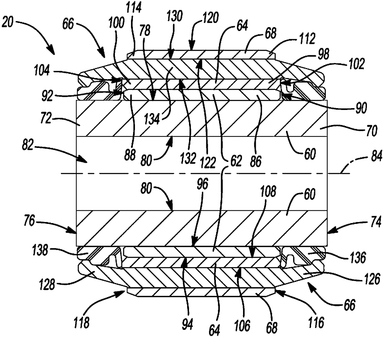 Vehicle suspension bushing assembly and method of assembling same