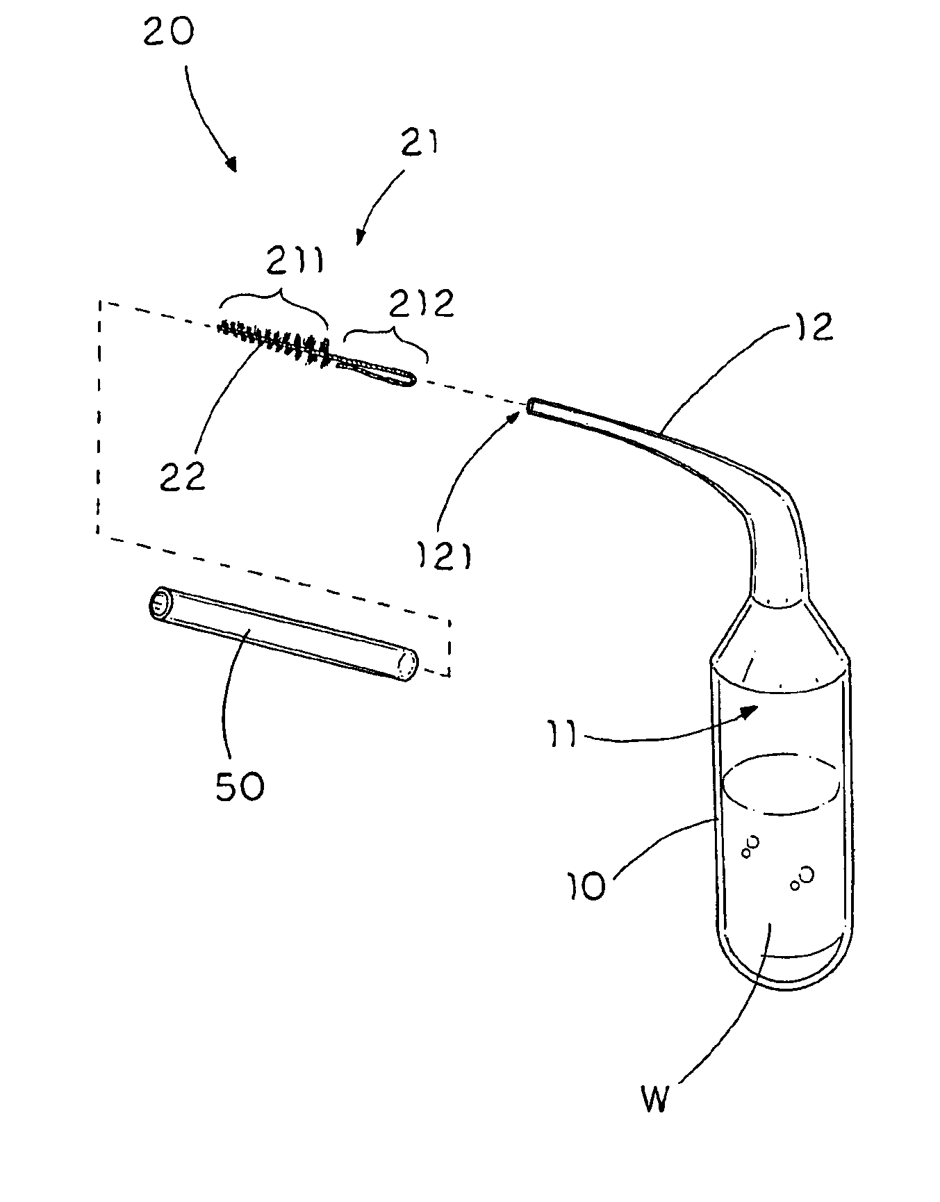 Interproximal squirt brush