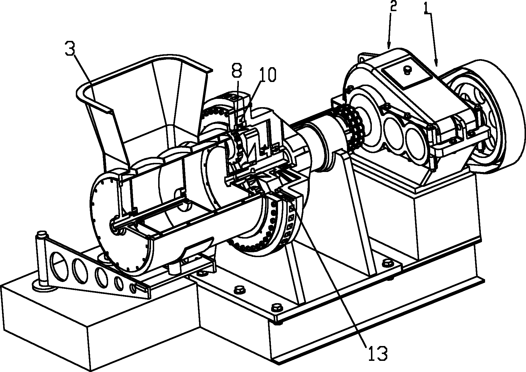 Rolling shear type straw briquetting machine