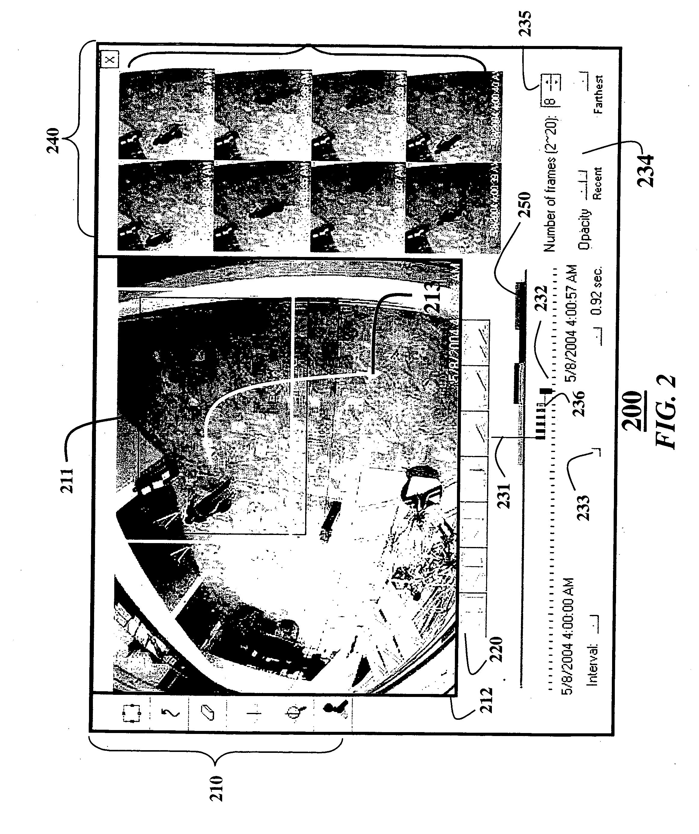 Spatio-temporal graphical user interface for querying videos