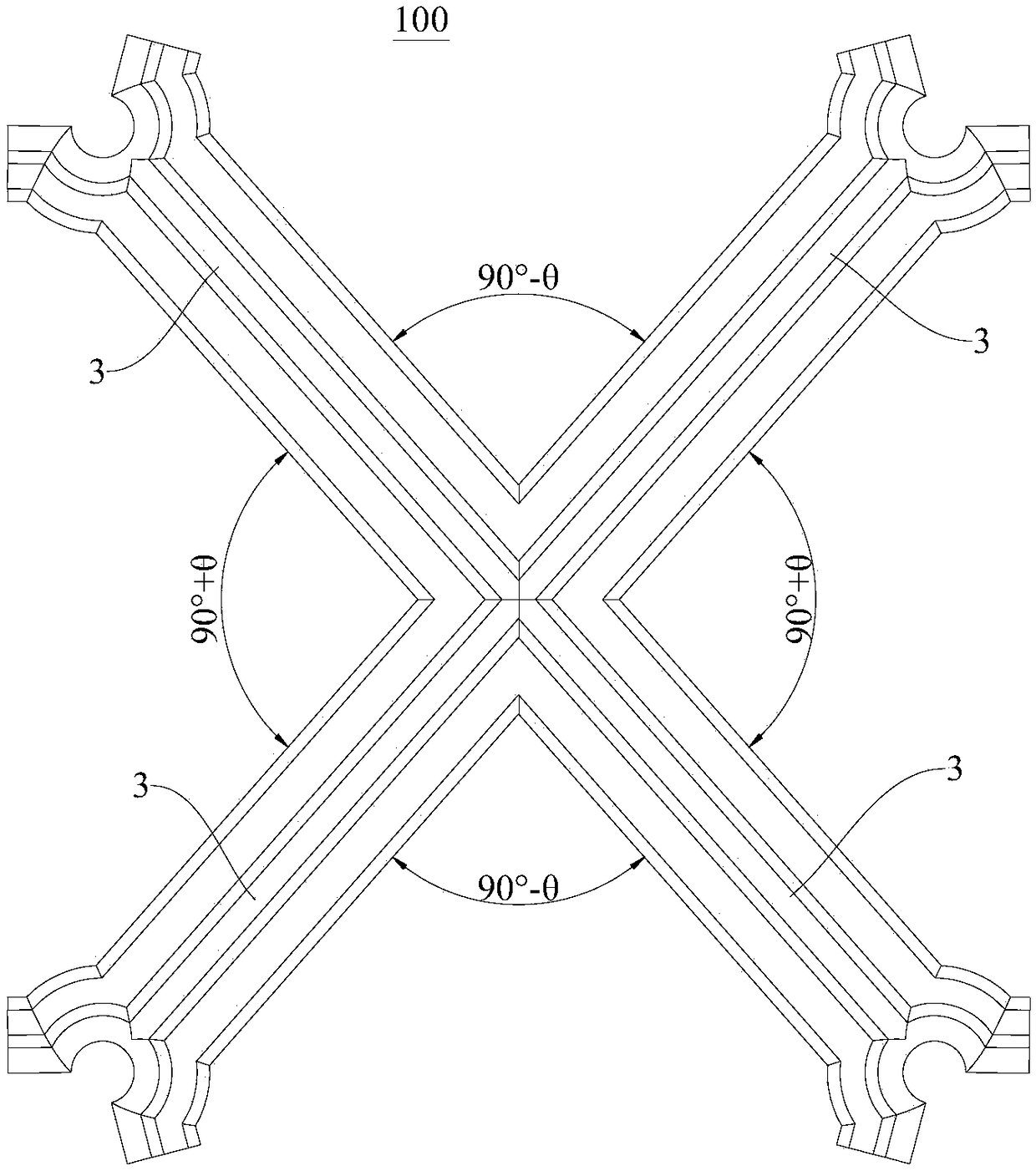 Steel bar fixture, concrete tower and concrete structure construction method