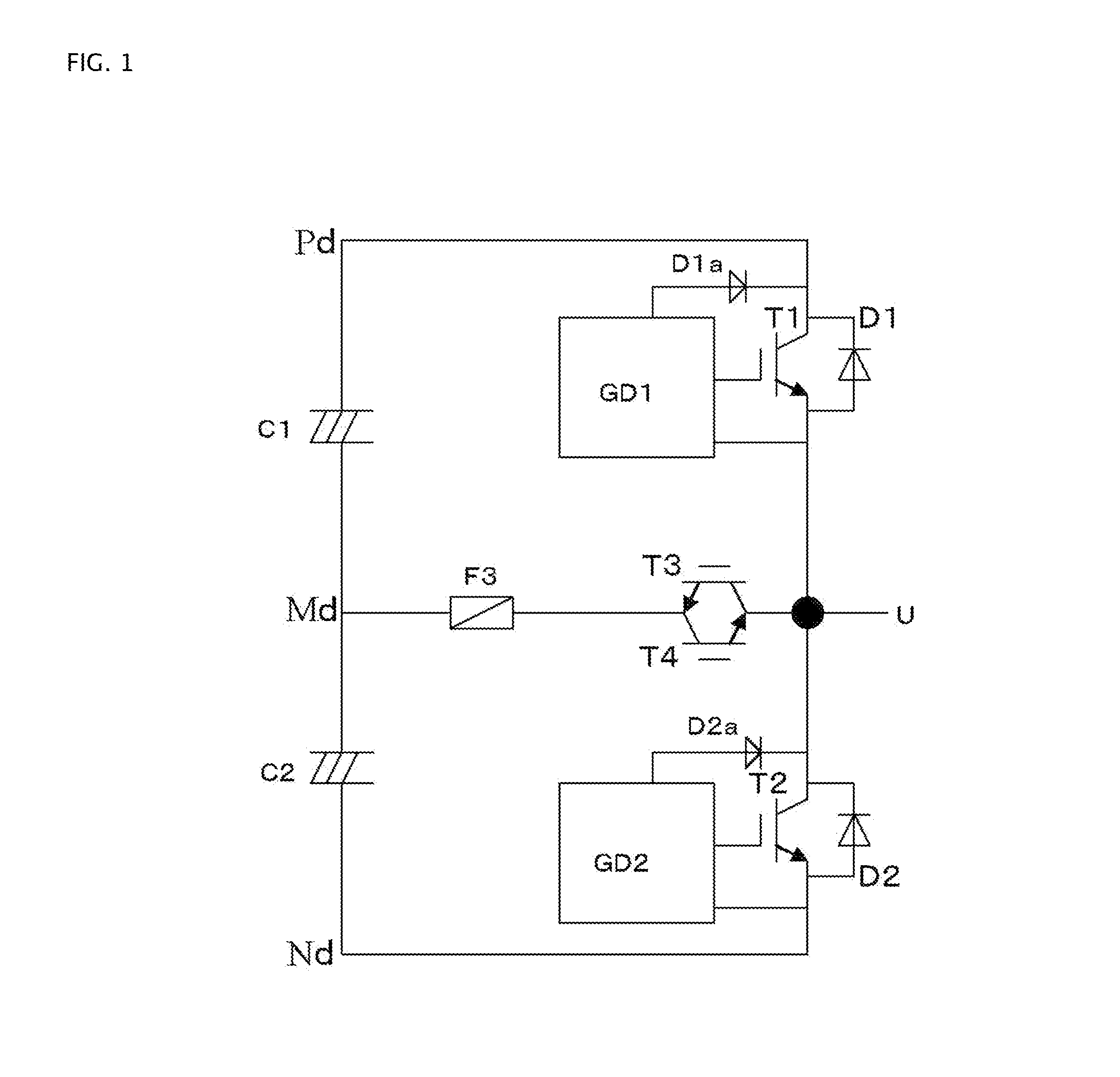 Three level power converting device