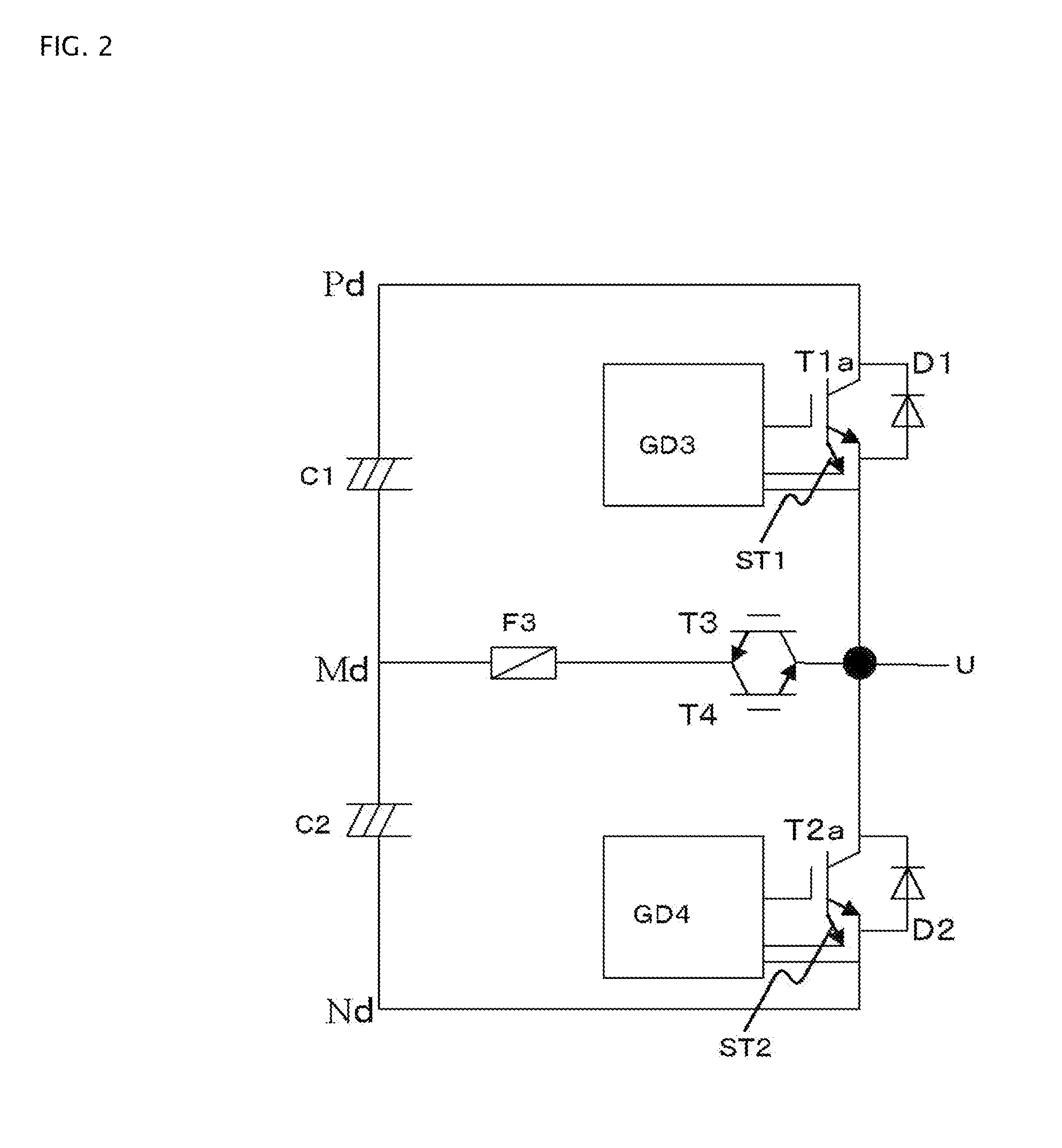 Three level power converting device