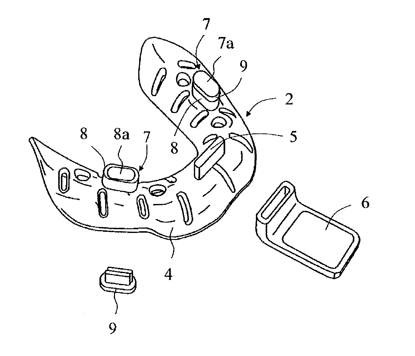 Impression tray set for edentulous jaw