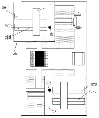 Hydraulic cylinder block weld joint welding device with air blowing device