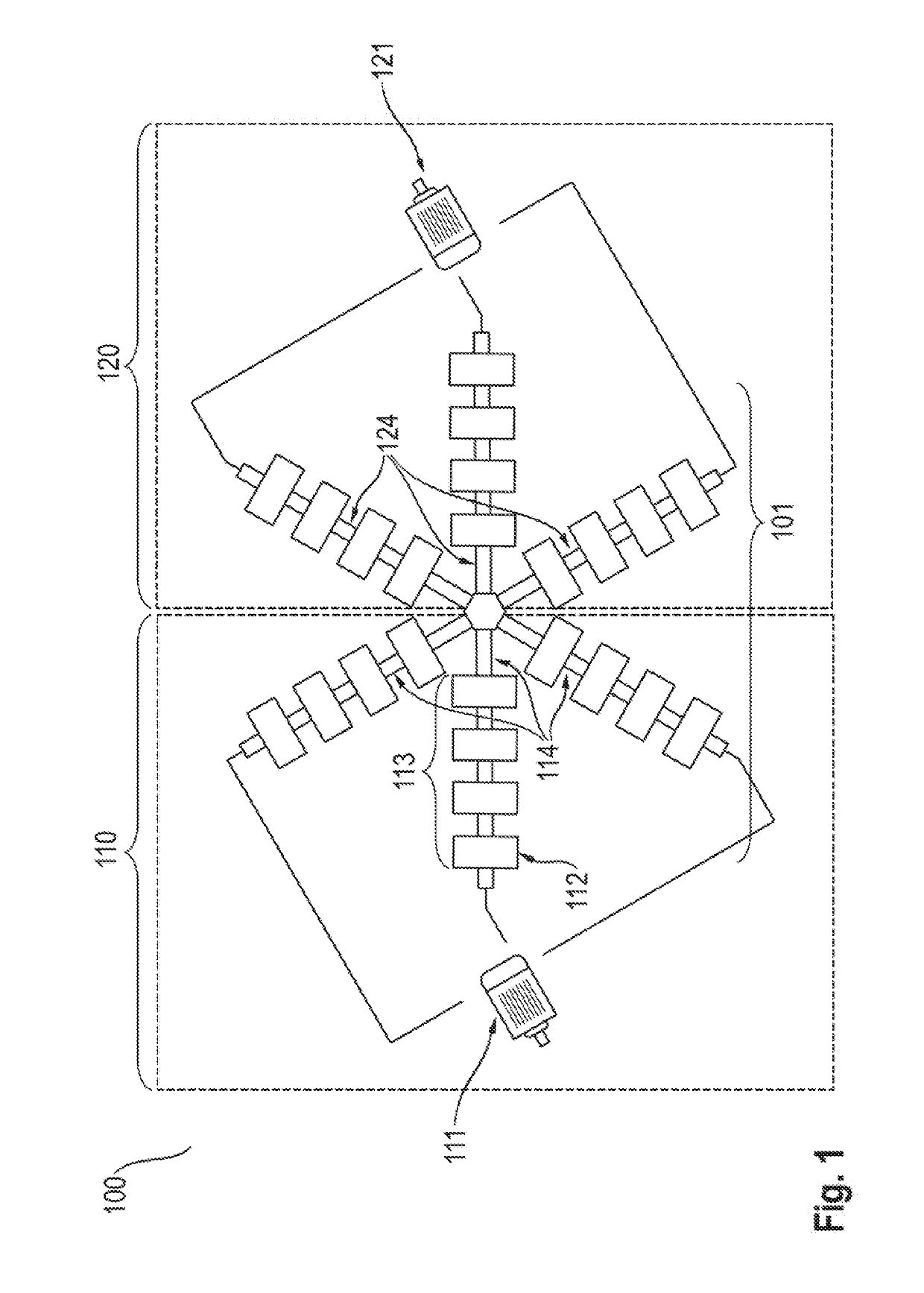 Configuration of a battery of a vehicle having a plurality of drive units