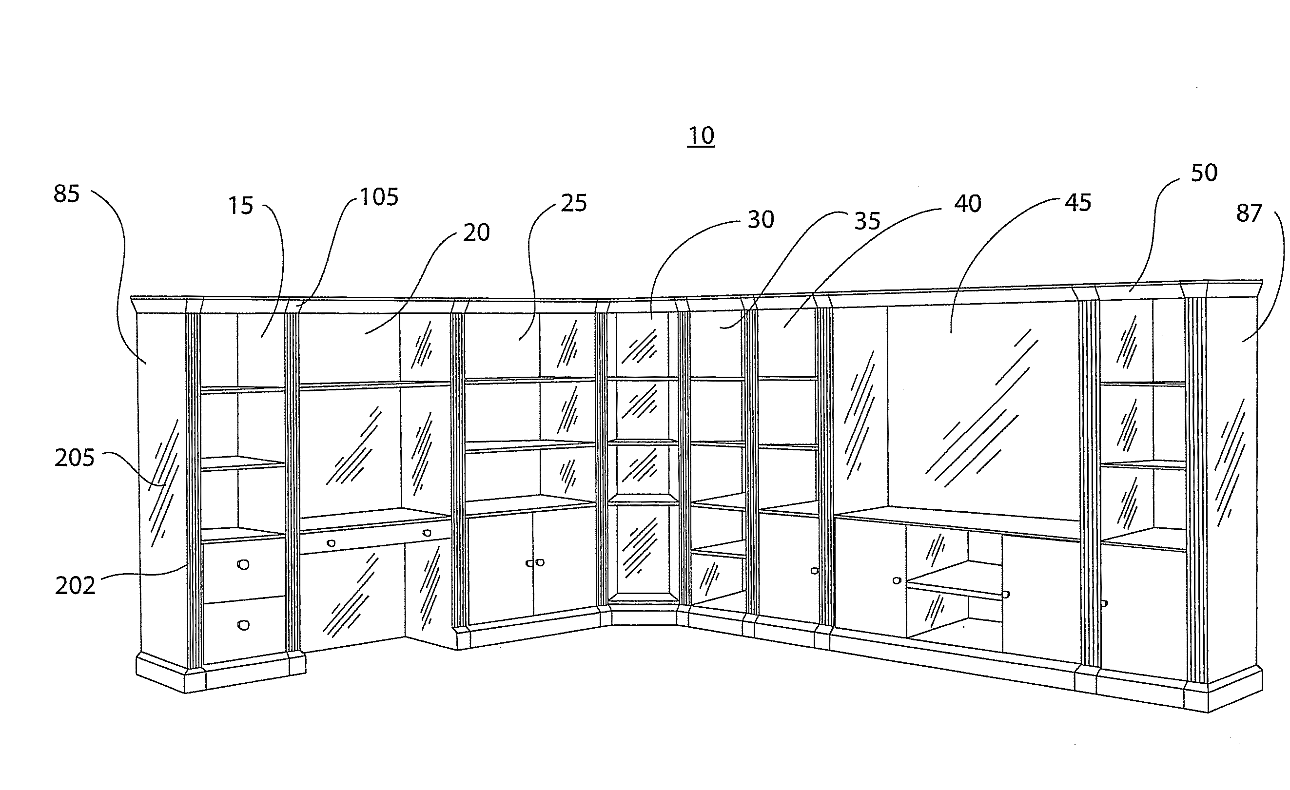 Wall System Having Furniture Modules and Accessories for Attaching and Finishing the Modules