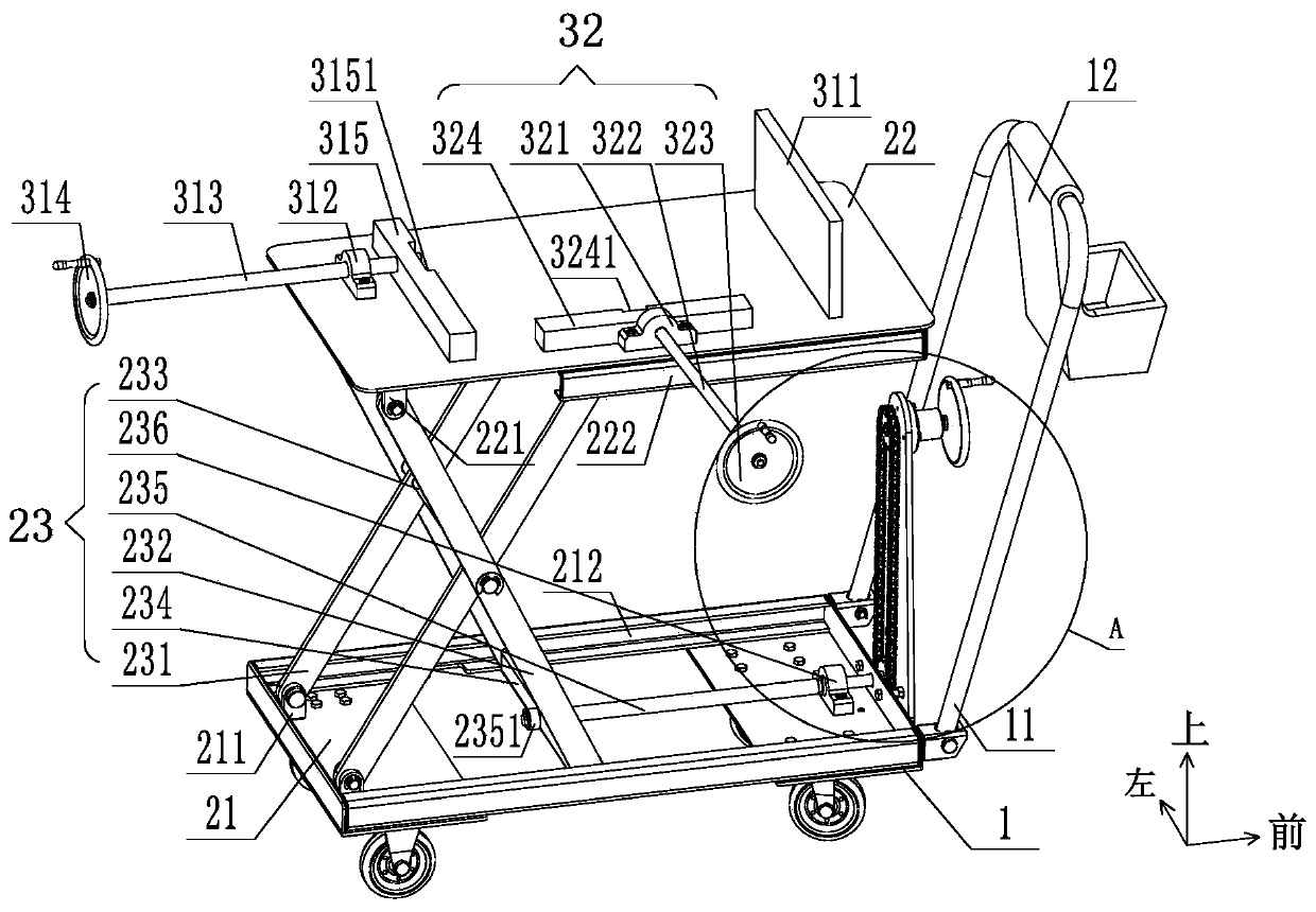 Auxiliary device for installation of distribution box