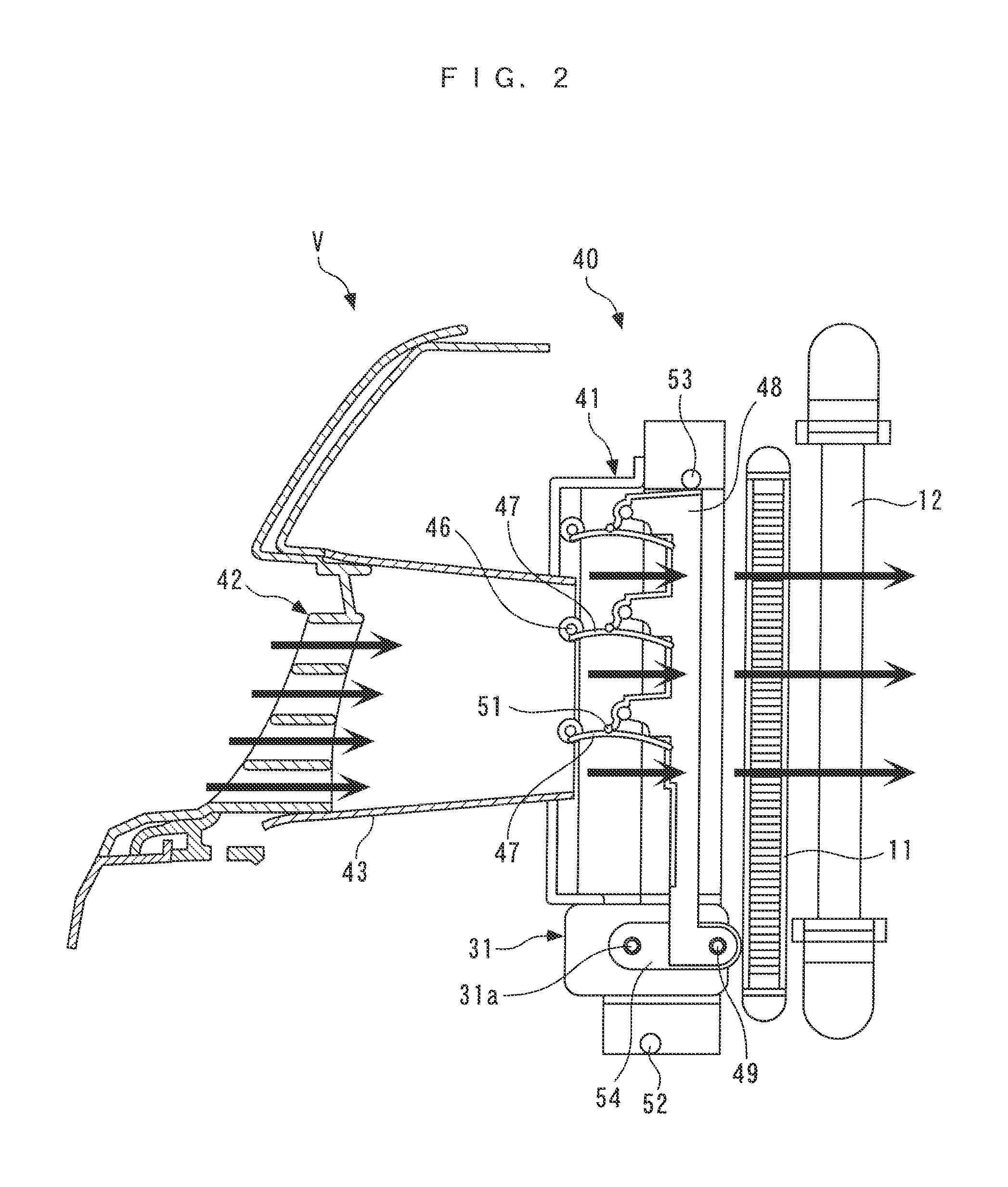 Failure determination device for shutter device of vehicle