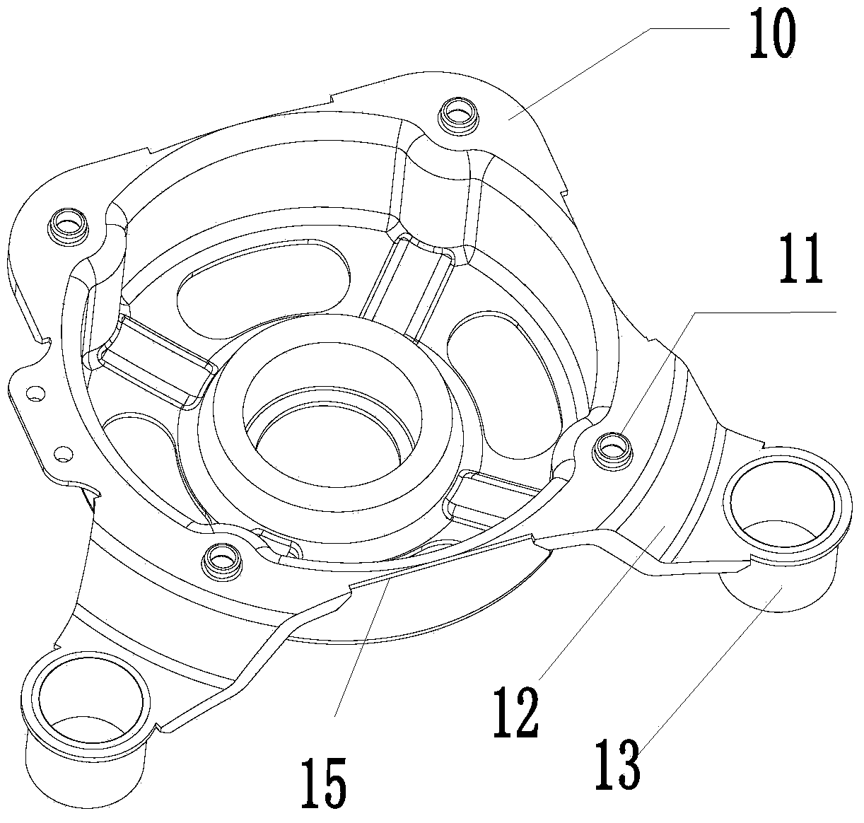 Stretched iron end cover structure used for roller washing machine series excited motor