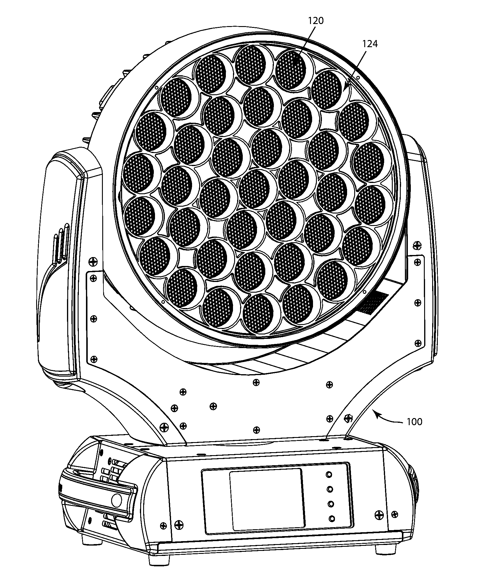 Beam control system for an LED luminaire