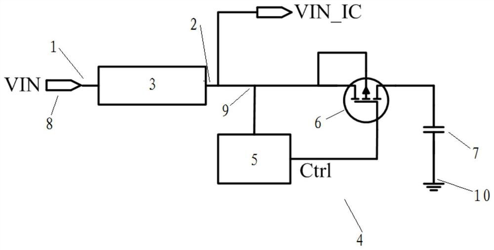 Chip with charging and discharging control circuit