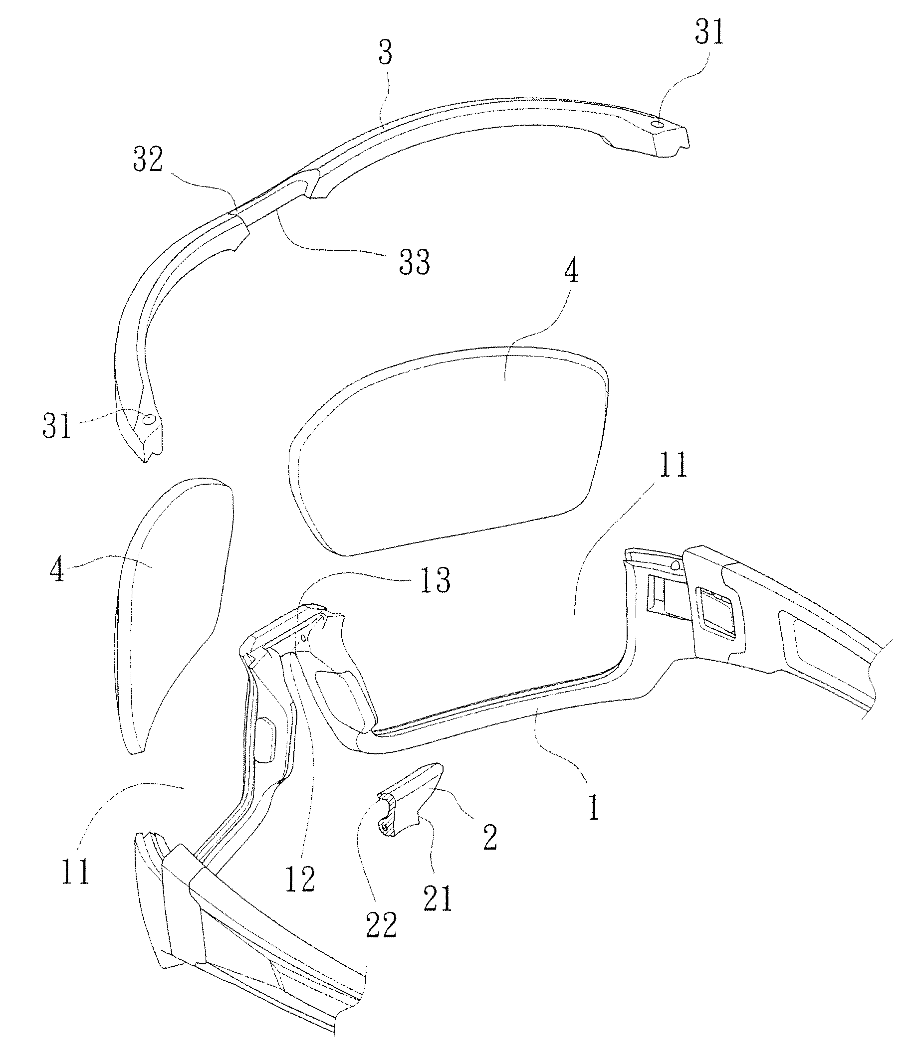 Eyeglasses enabling quick exchange of lenses