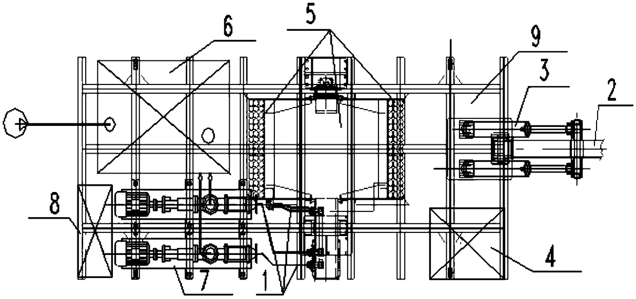 Hydraulically driven mud pipe turntable device