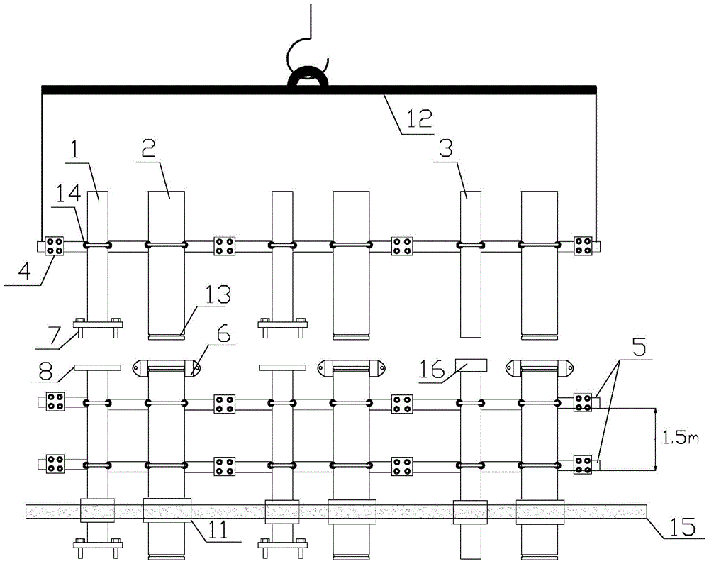 Modular installation method of combined riser