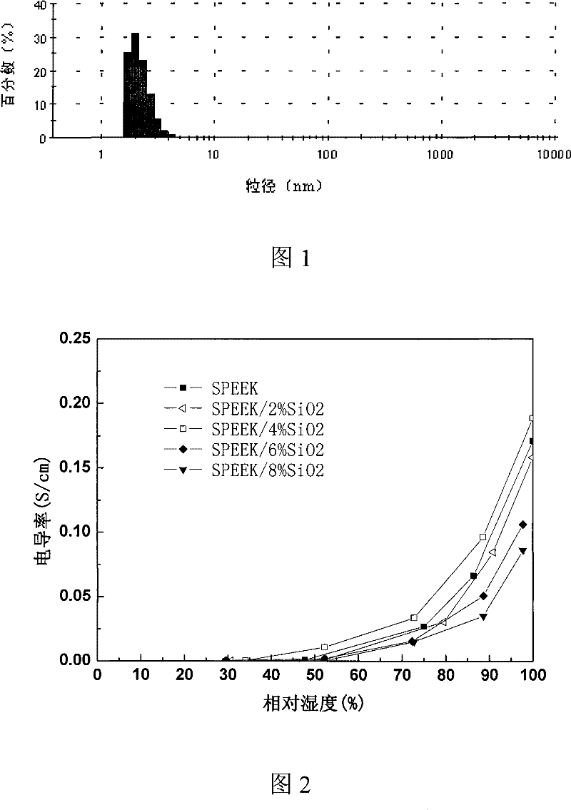 Preparation of SiO2/organic polymer composite proton exchange membrane