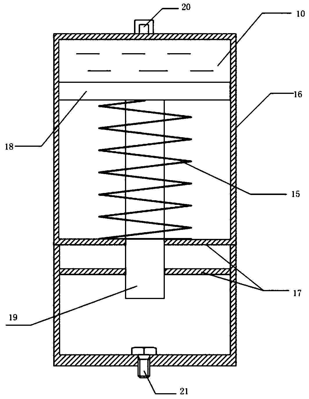 Solid and liquid mixed spring-based auxiliary driving device for folding wings