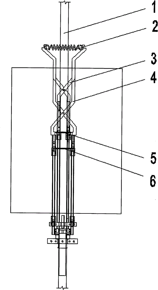 A deformation measuring device for a boss-free metal material high-temperature tensile test