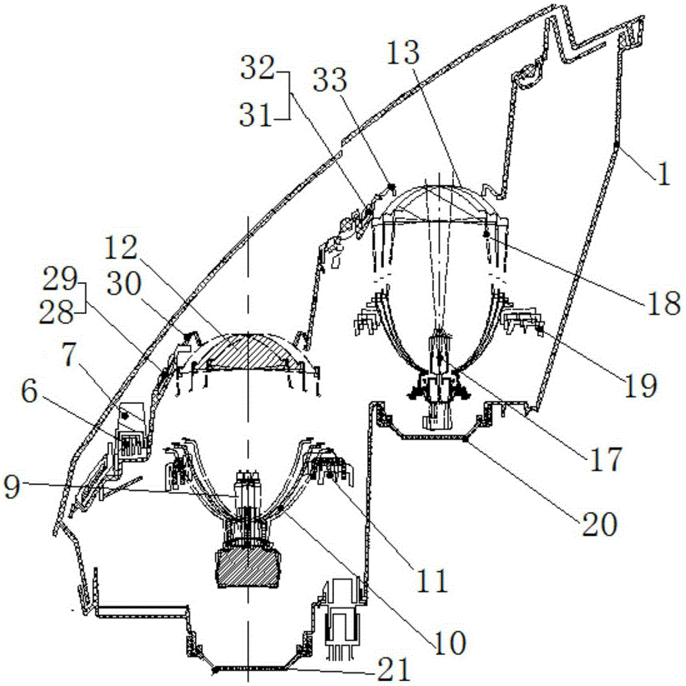 Automobile head lamp with high luminance