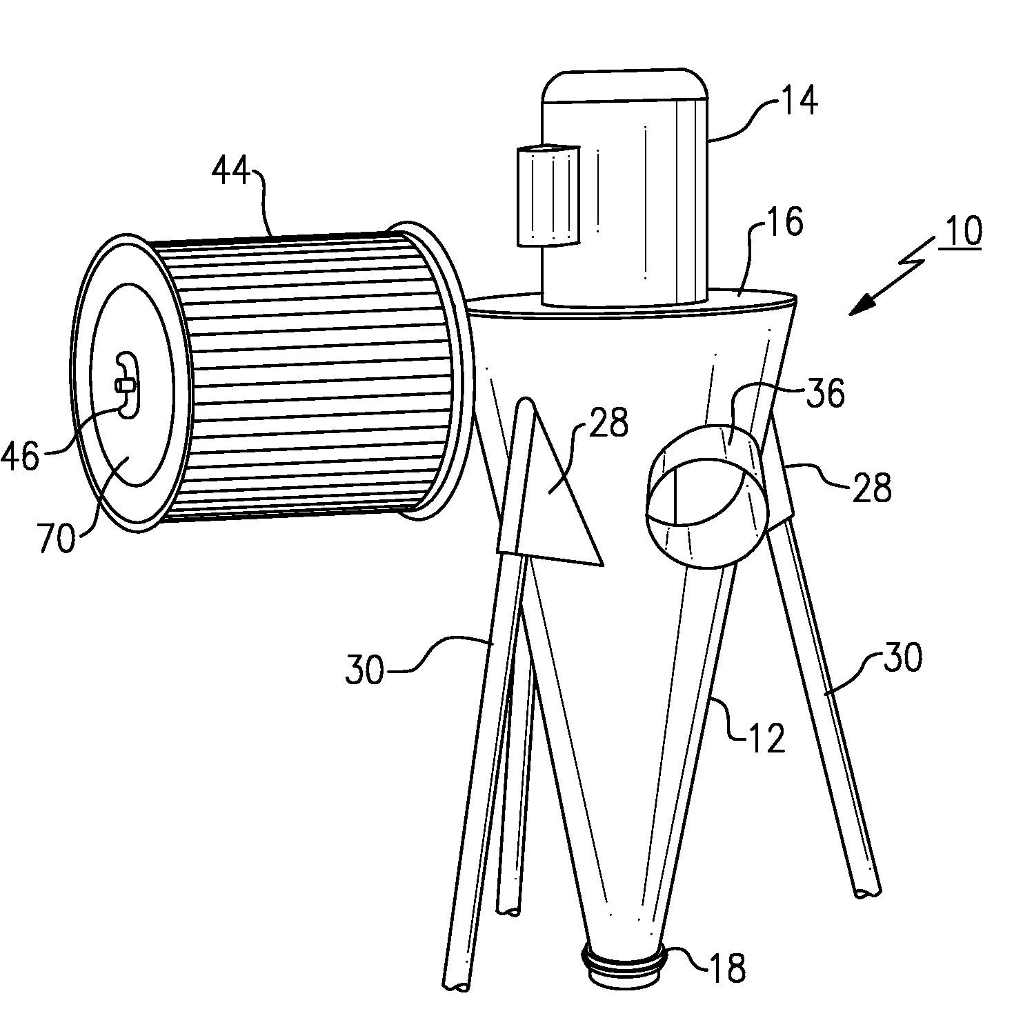 Portable cyclonic dust collector