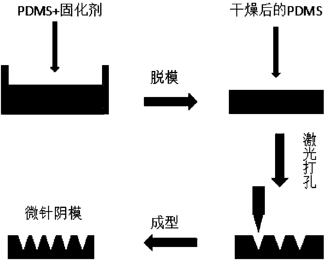 Four-strain flu vaccine soluble microneedle patch and preparation method thereof