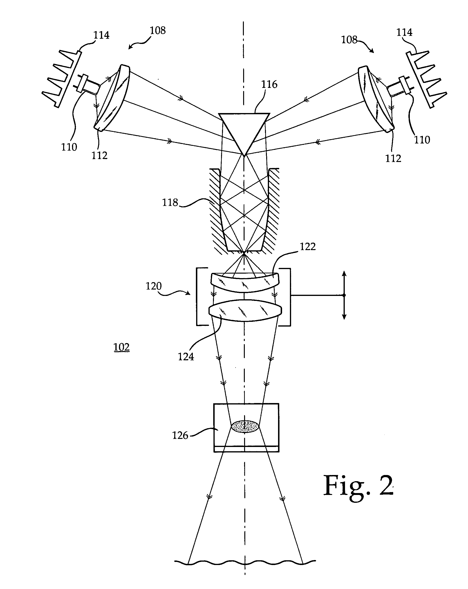 Integral solid-state luminaire with dual light paths and coaxial optics