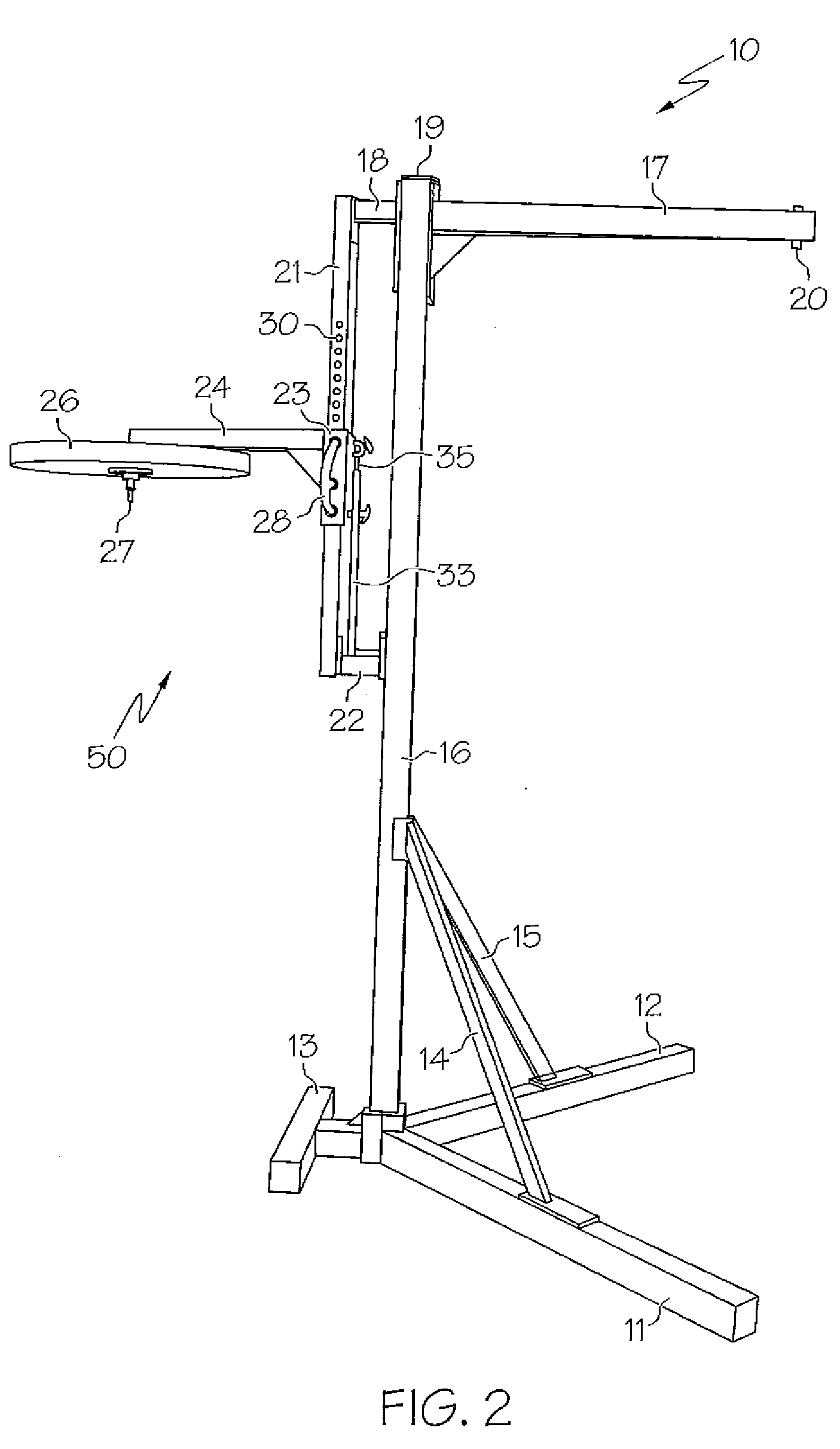 Adjustable heavy bag/speed bag frame with piston assist