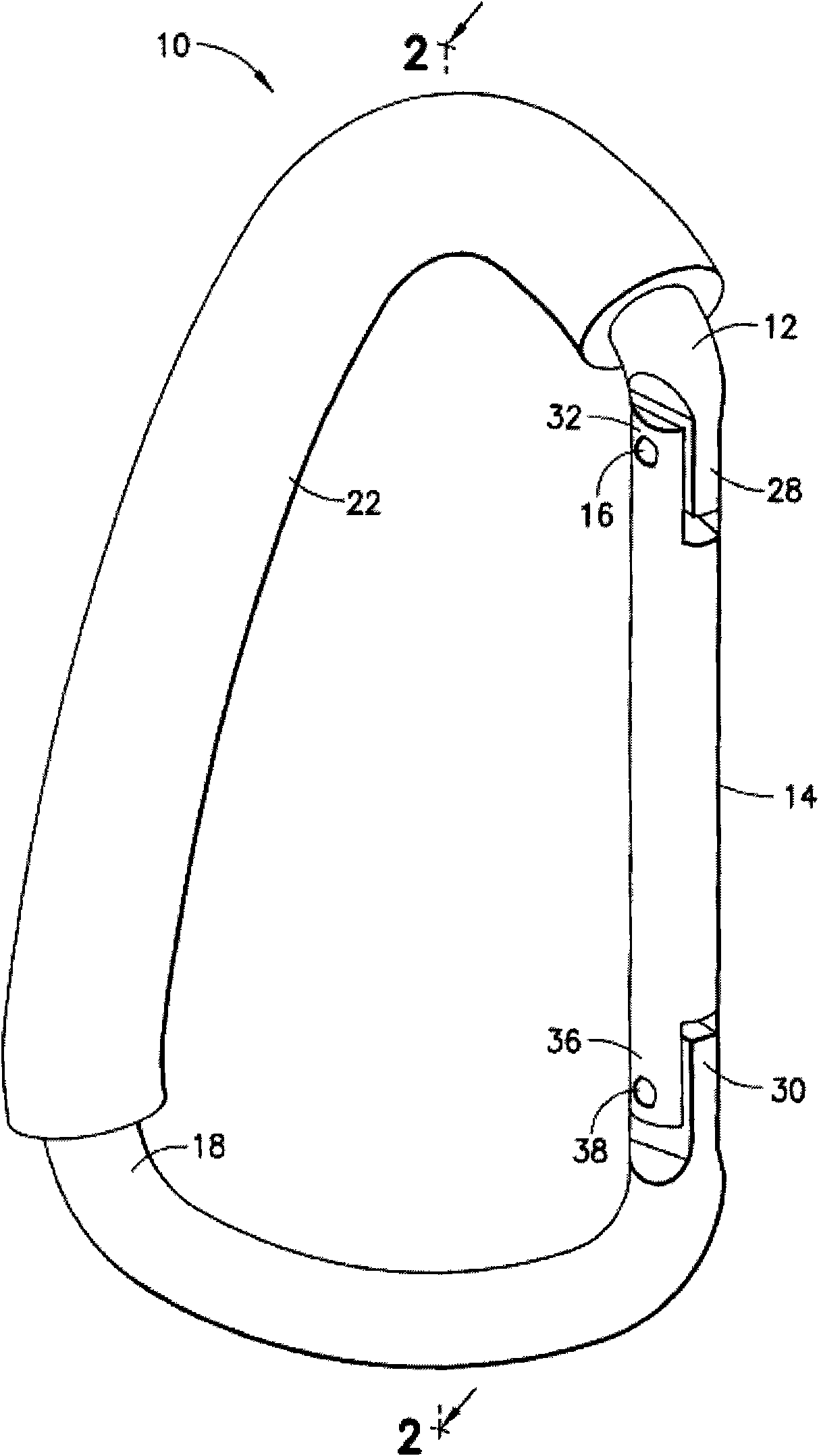 Carabiner with rubber sleeve