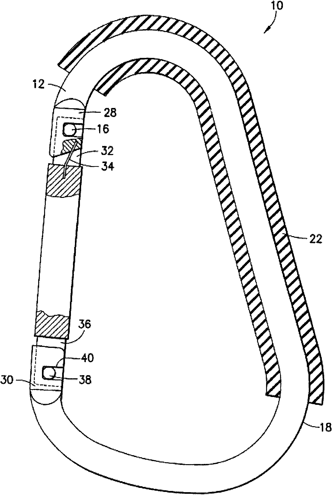 Carabiner with rubber sleeve