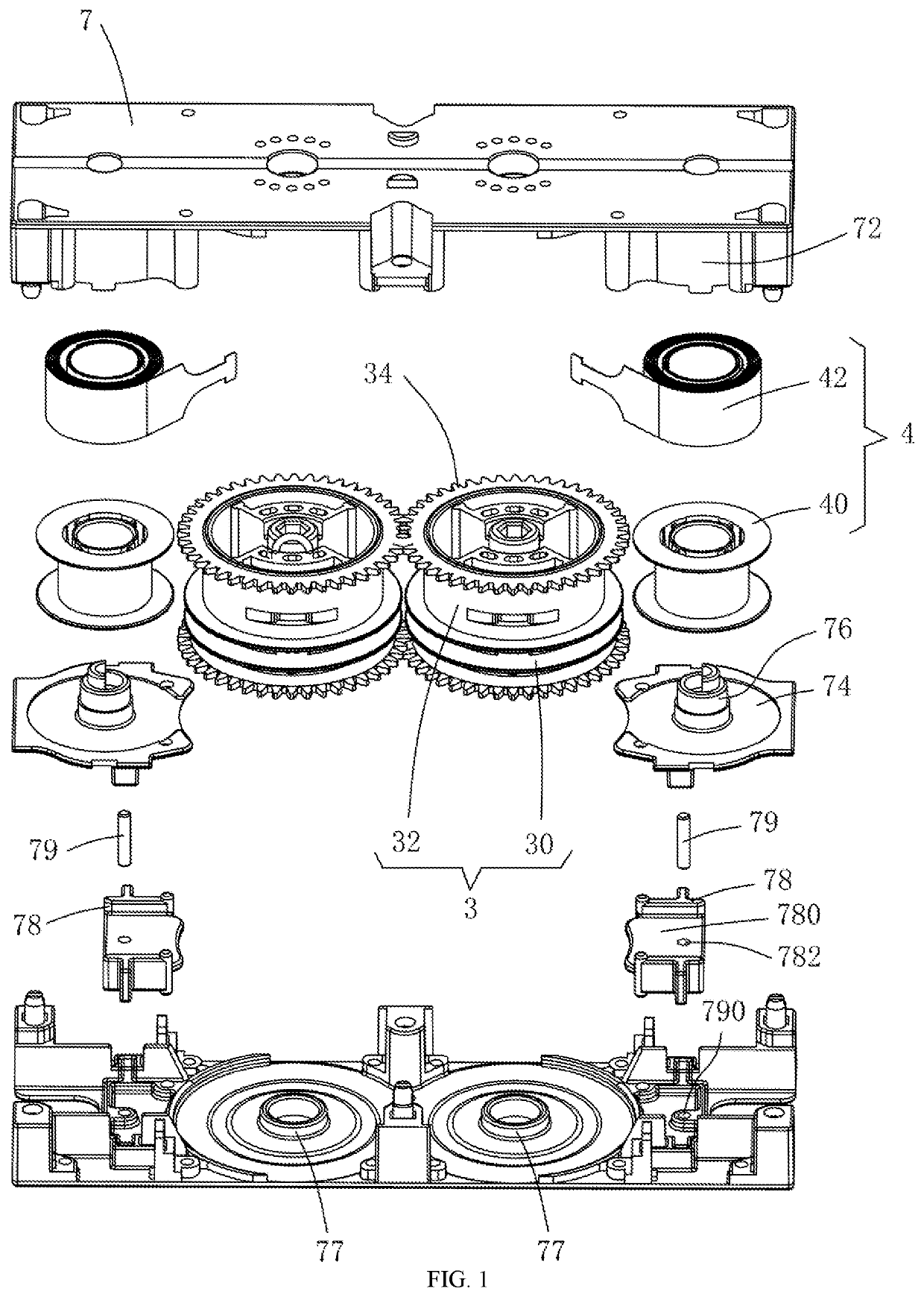 Take-up device for curtain