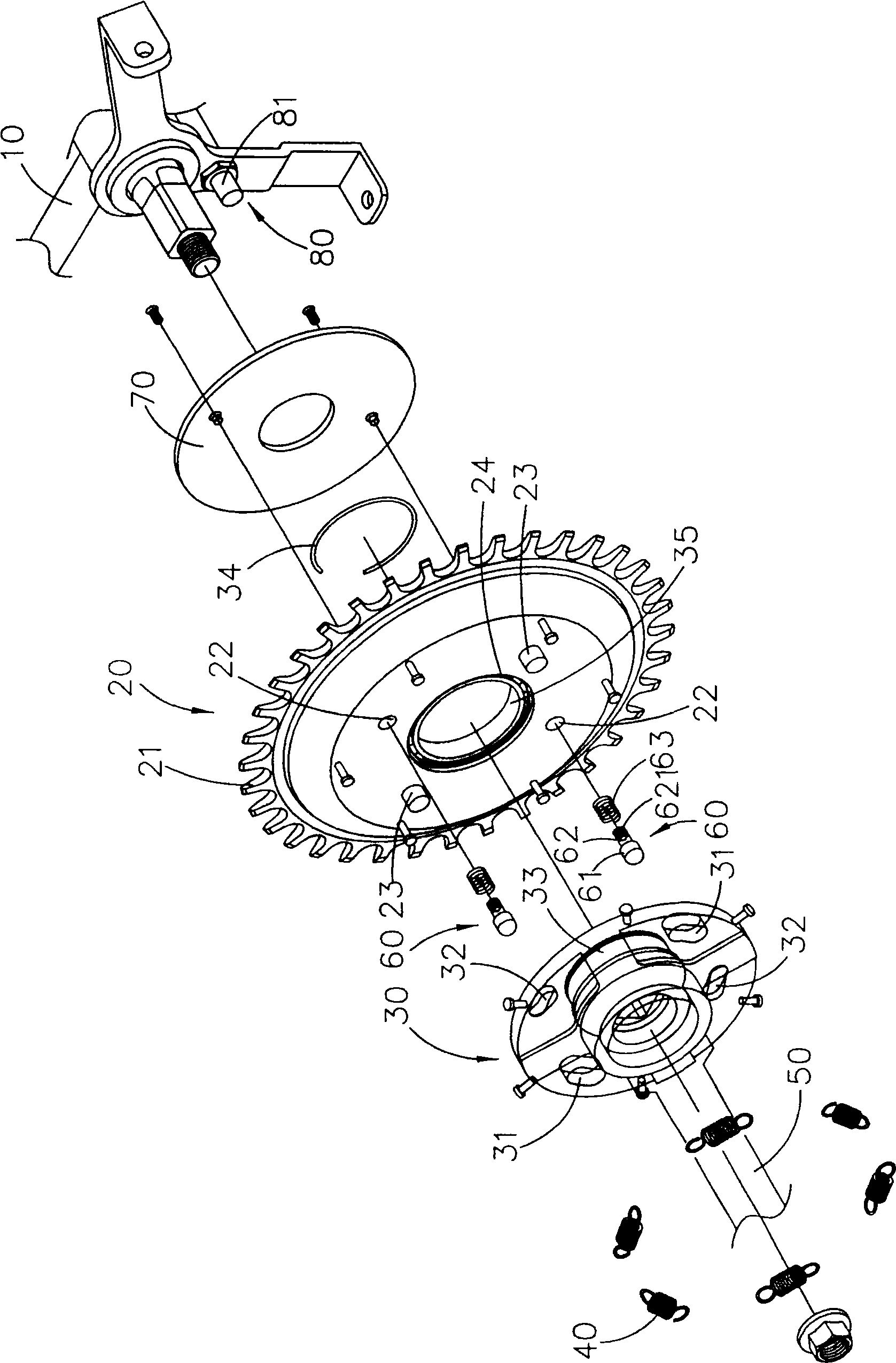 Auxiliary power starting structure of electric bicycle