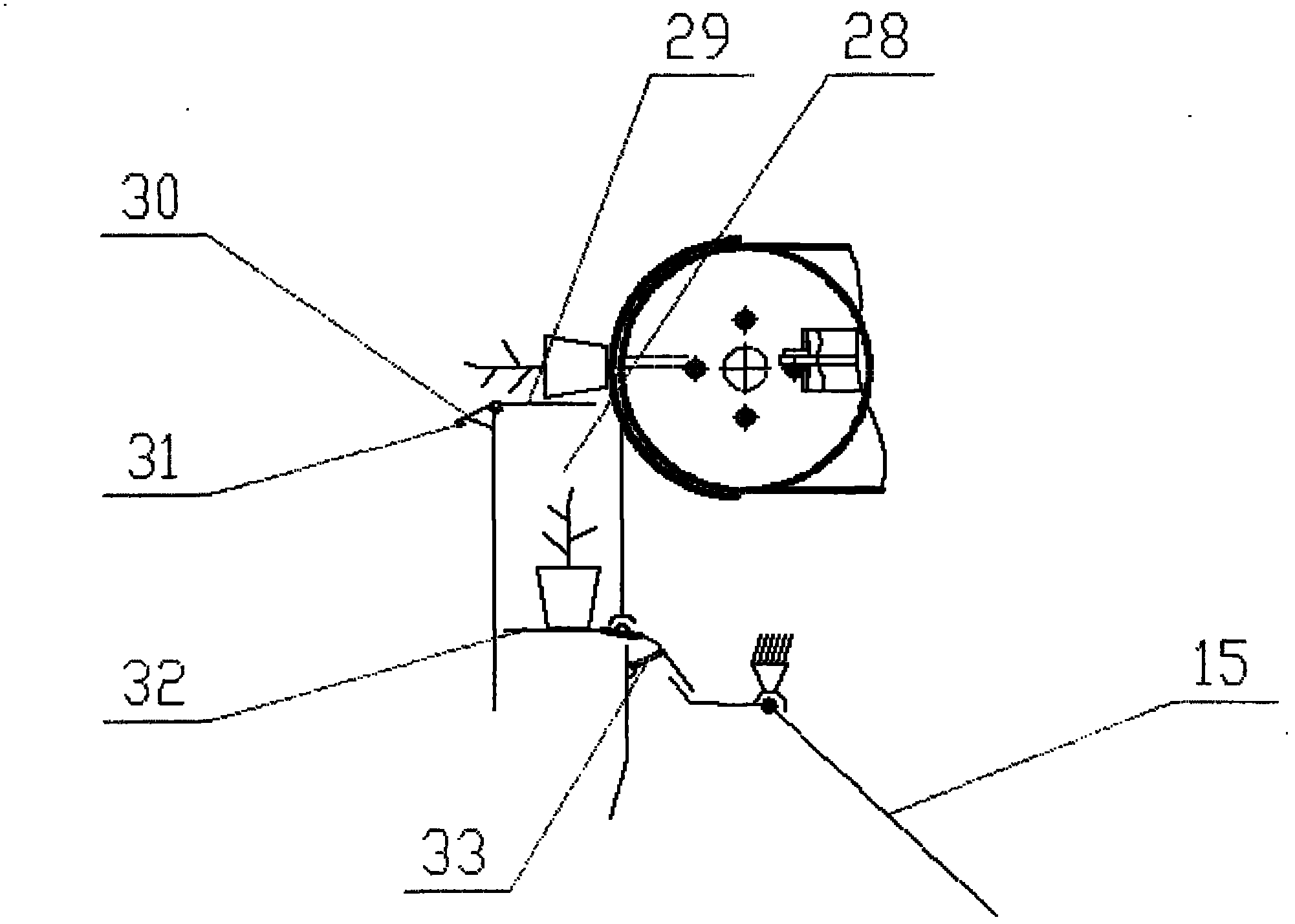 Dry land pot seedling ejection dropping mechanism