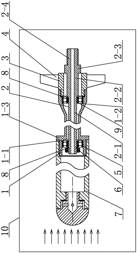 A water tunnel experimental ventilated flying vehicle spin device