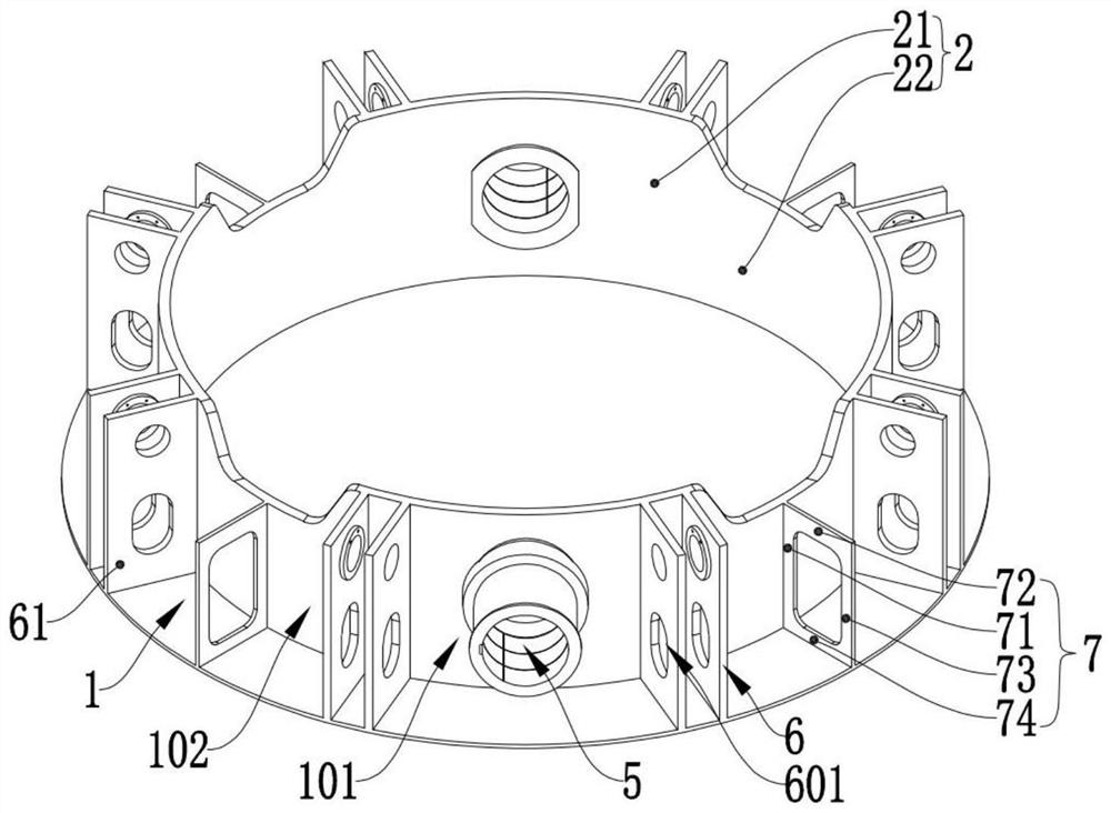 Hydraulic bolt type ring beam structure and construction method thereof