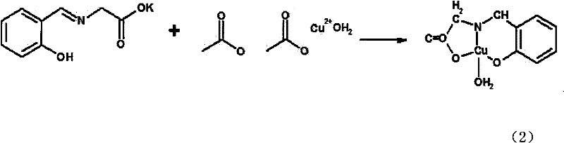 Preparation method for copper complex of glycine-salicylaldehyde Schiff base