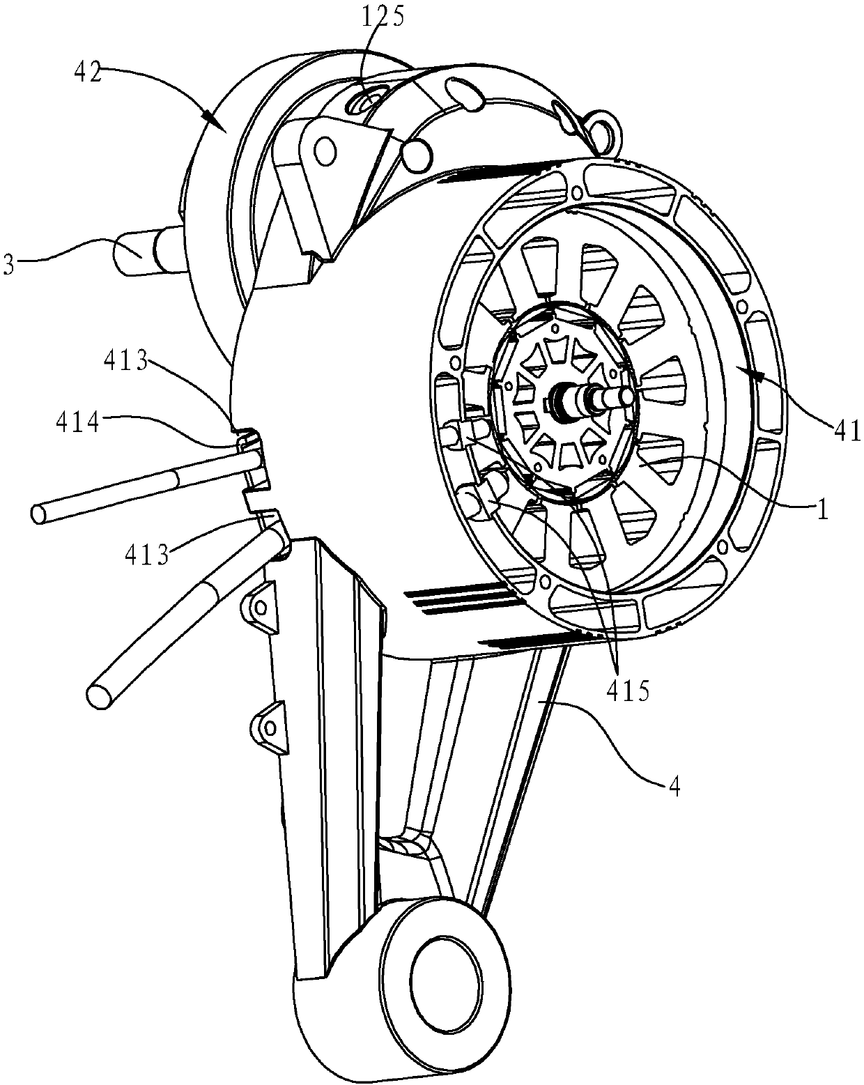 Side-hung motor of electric vehicle