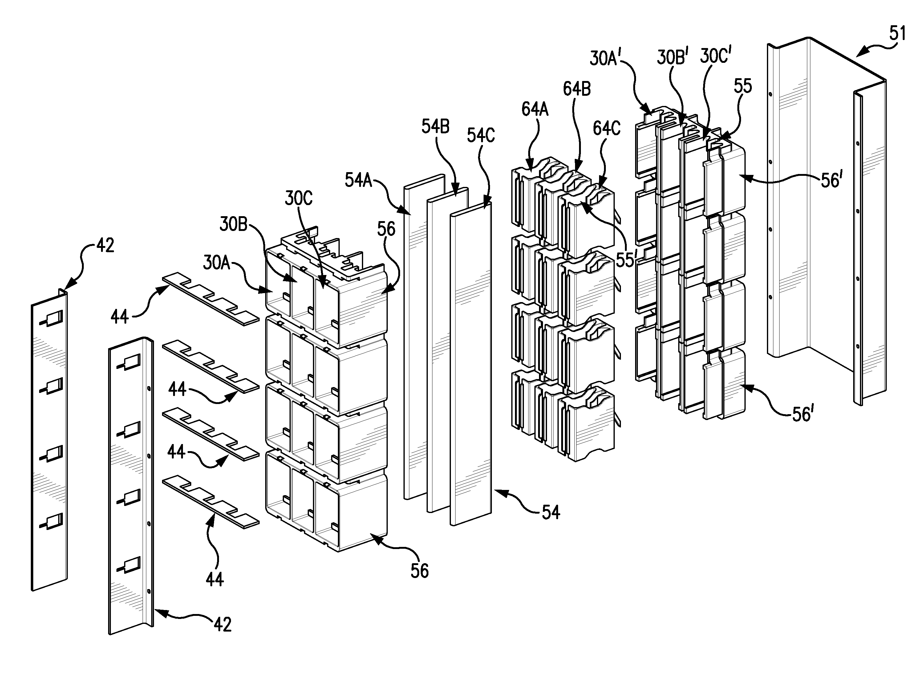 Passive arc control with sequestered phases in a vertical bus system of a motor control center