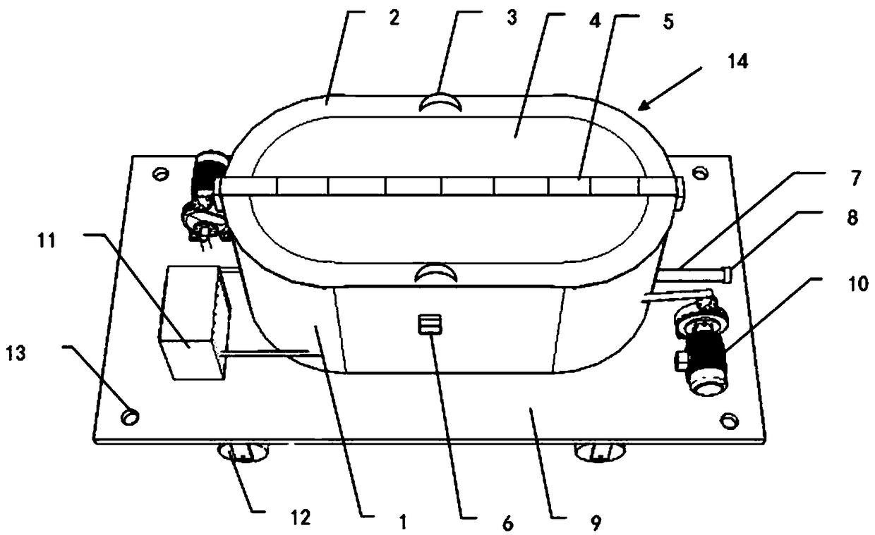 Device and method for testing ice water erosion resistant performance of concrete