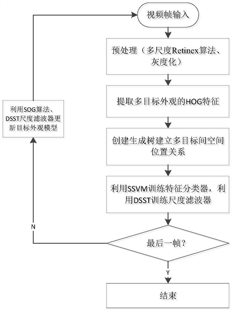 Scale and illumination adaptive structured multi-target tracking method and application thereof