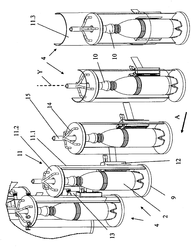 Printing units for printing on bottles or similar containers