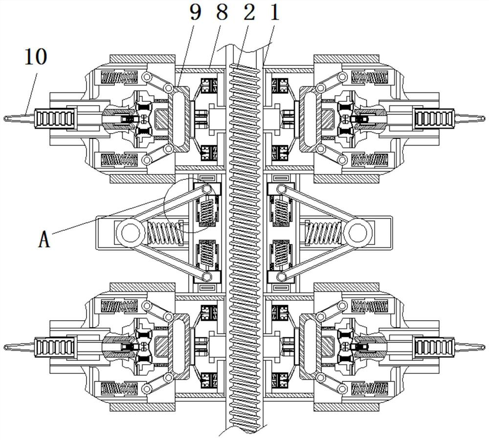 Thickness-adjustable pork slice processing and cutting device