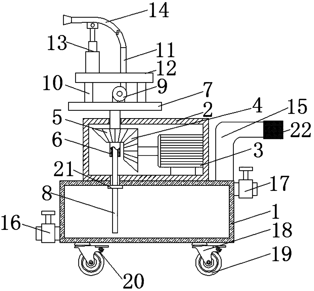 Angle-adjustable spraying device used in garden