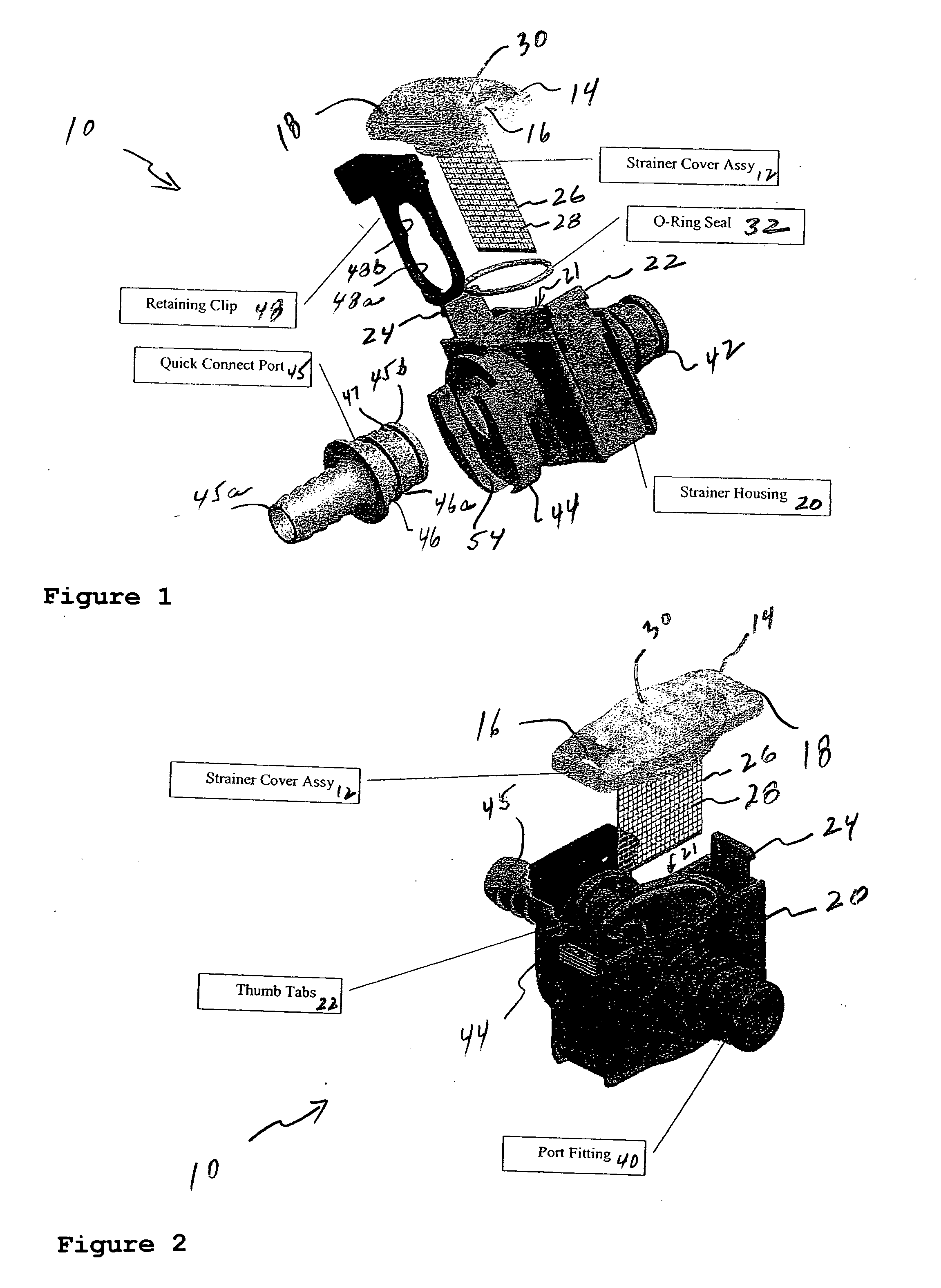 Snap on strainer with side-slide cleaning