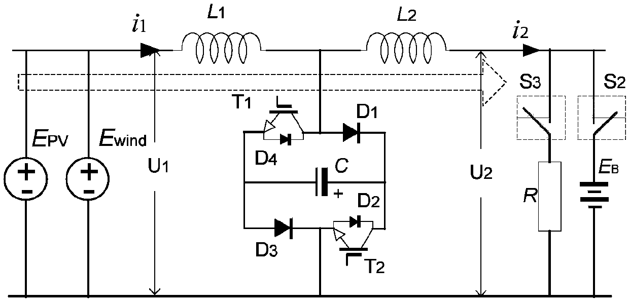 A household DC microgrid voltage stabilizing circuit and control method