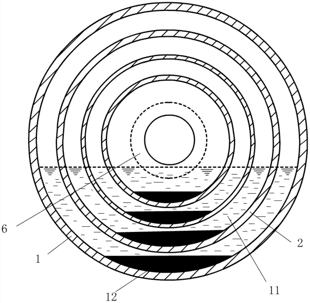 Rotary barrel type sewage precipitator with inclined plate