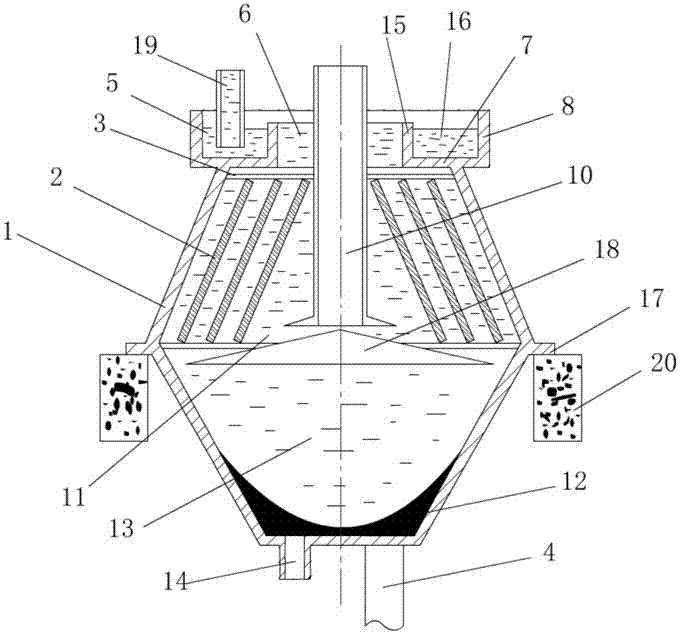 Rotary barrel type sewage precipitator with inclined plate