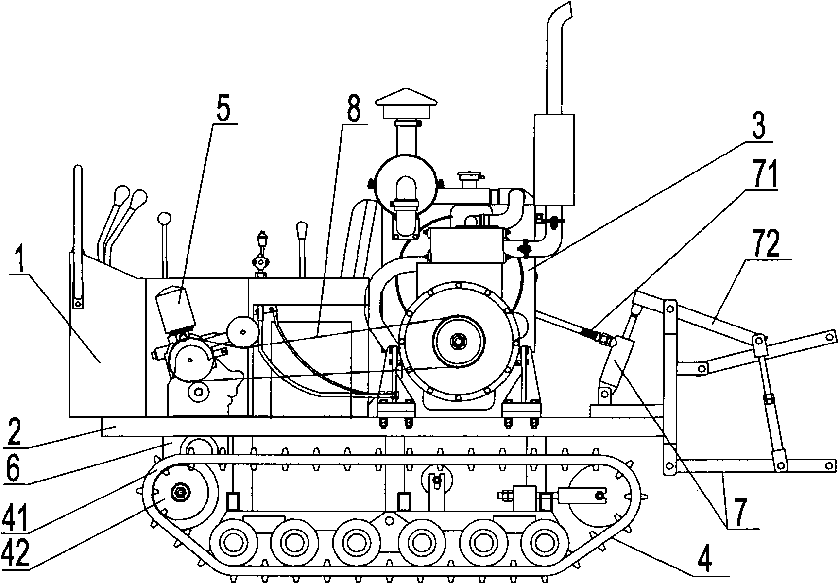 Small crawler multifunctional chassis for companion planting